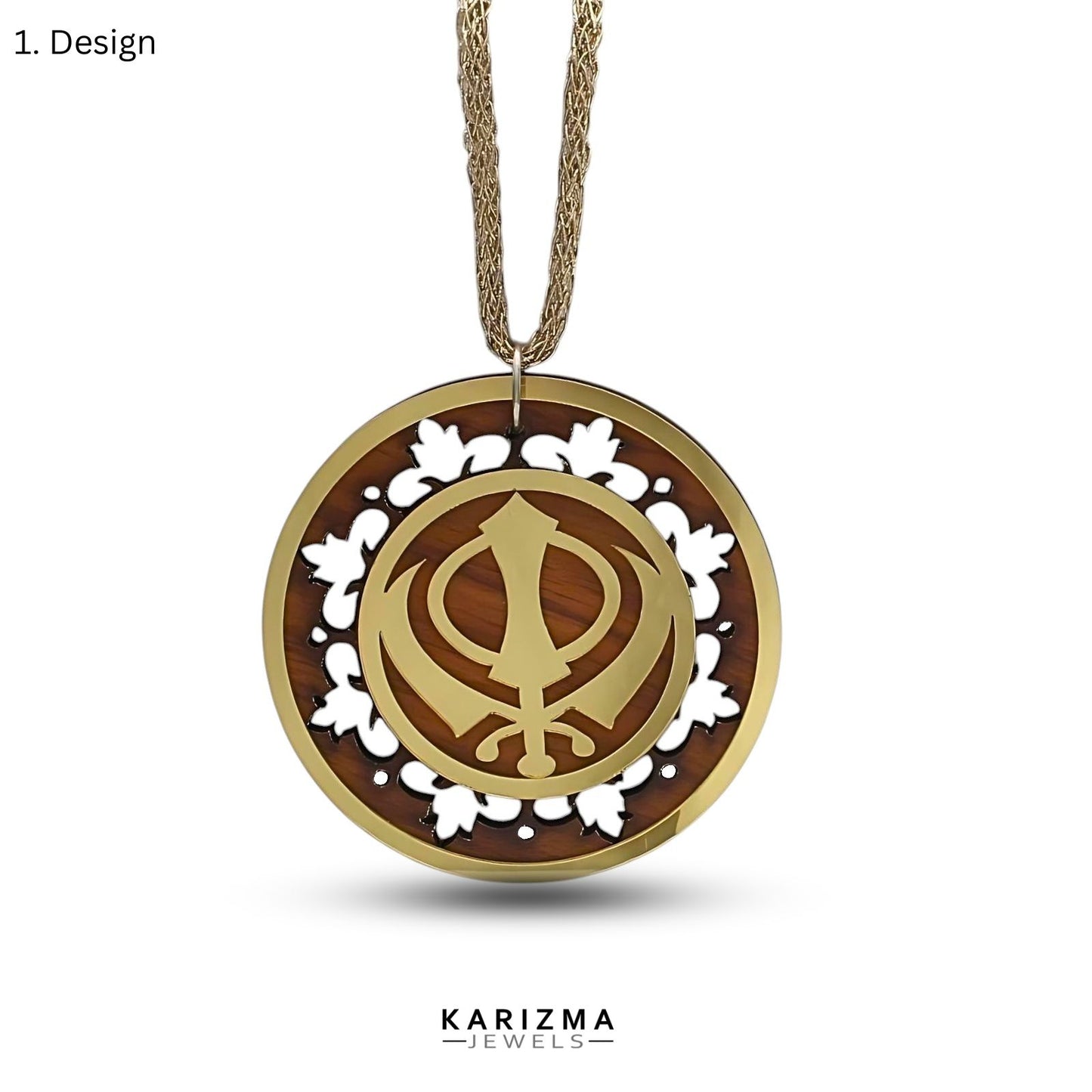 Double Side Punjabi Sikh Wooden khanda Car Hanger religious gift