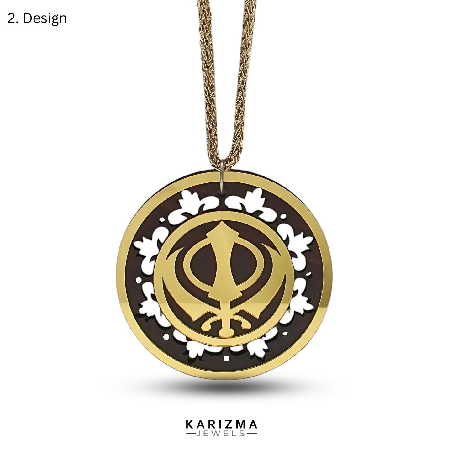 Double Side Punjabi Sikh Wooden khanda Car Hanger religious gift