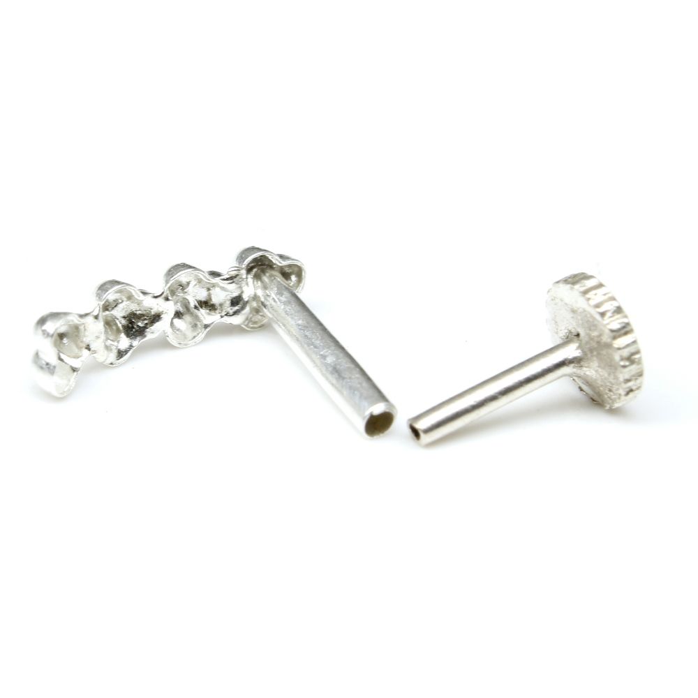 Silver Nose Pin for women with Push pin