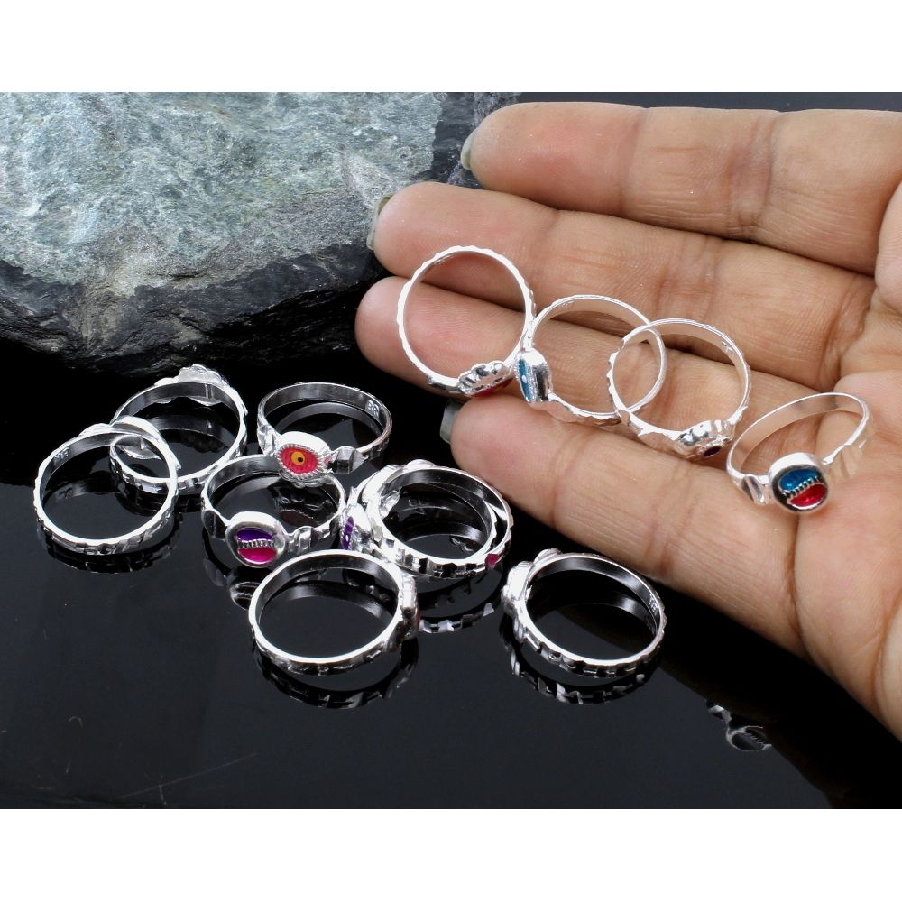 12pc assorted sterling silver rings challa