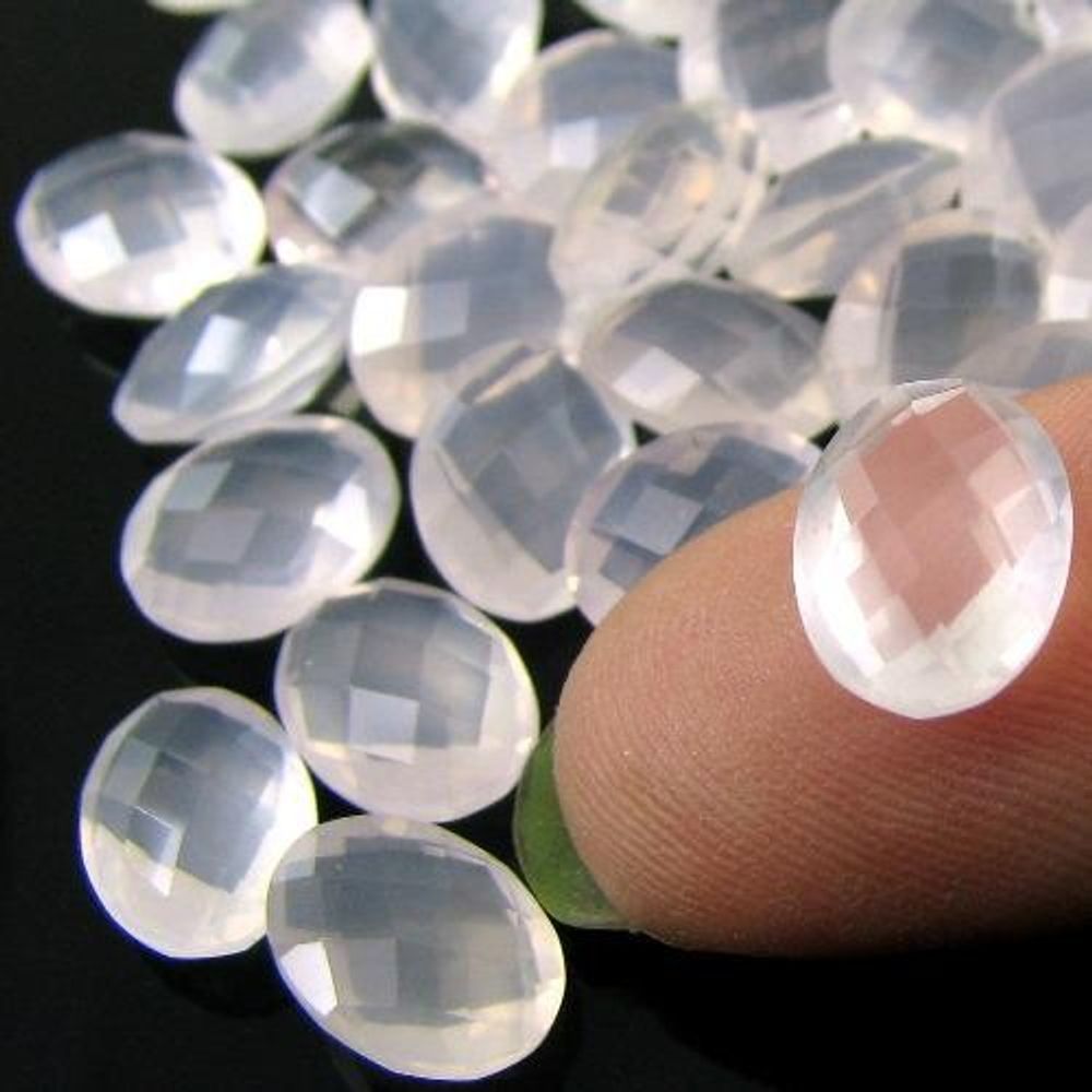 ROSE QUARTZ 60.6Ct 35pc Lot Oval Checker Board Cut Pink Gemstone