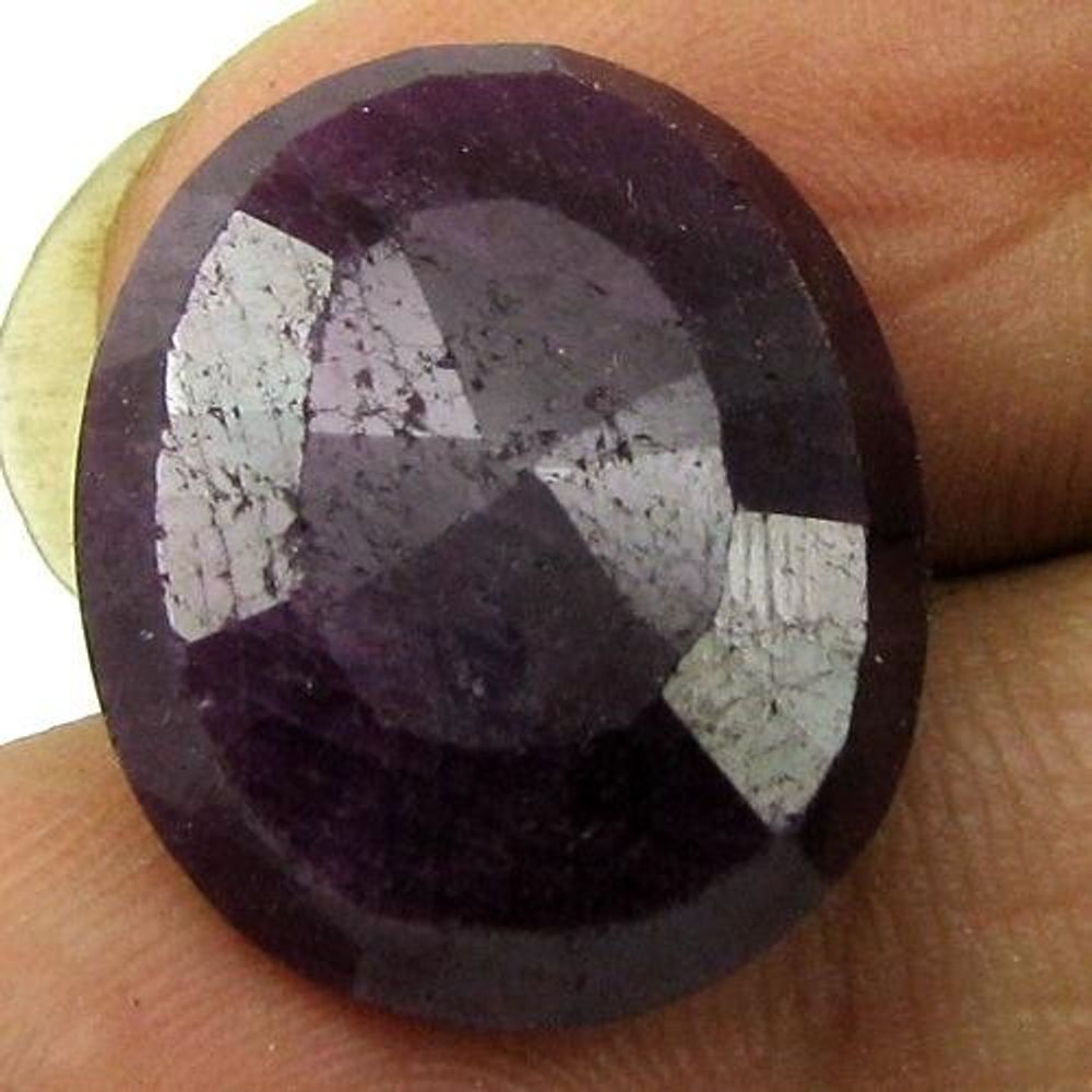 12.2CT NATURAL UNTREATED RUBY (MANIK) OVAL FACETED RASHI SUN GEMSTONE