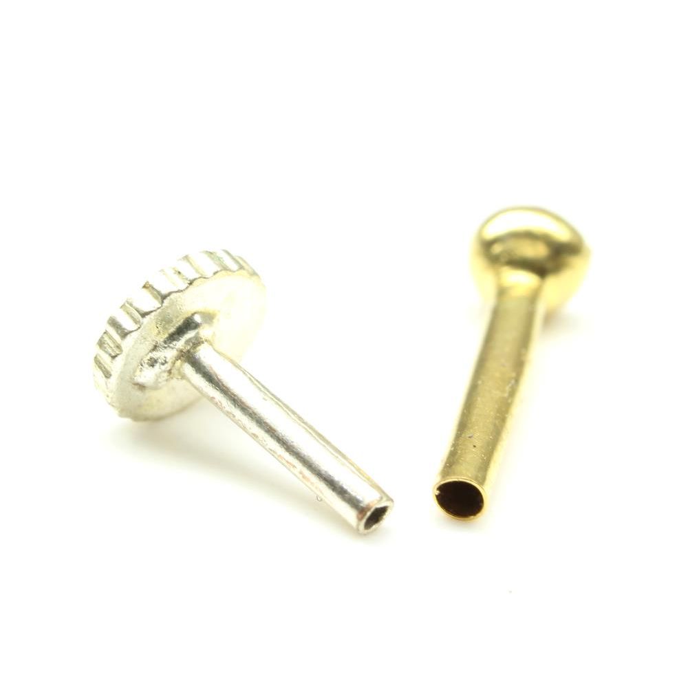 14k Yellow Gold Nath with push pin