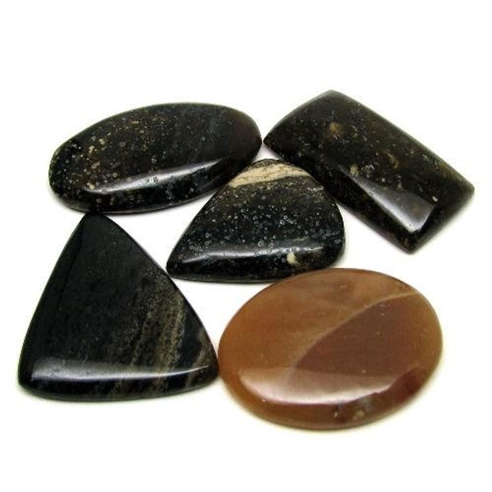 Selected-184.3Ct-5pc-Wholesale-lot-Natural-Brown-Jasper-Cabochon-Gemstone