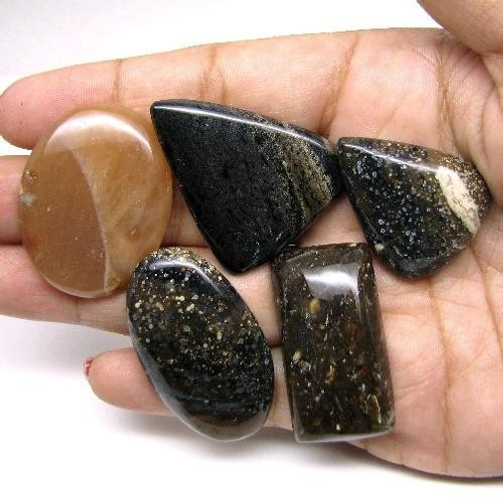 Selected 184.3Ct 5pc Wholesale lot Natural Brown Jasper Cabochon Gemstone