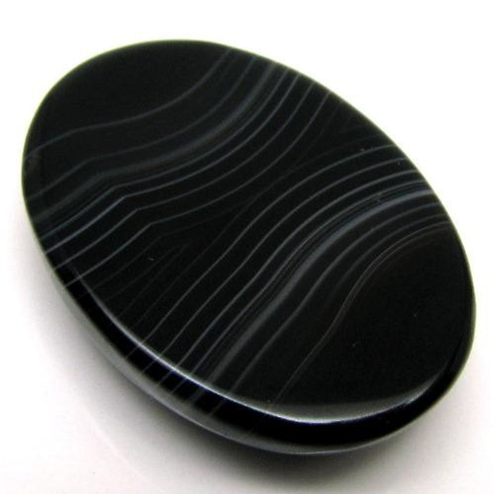 57.2Ct Natural Banded Onyx Oval Cabochon Gemstone