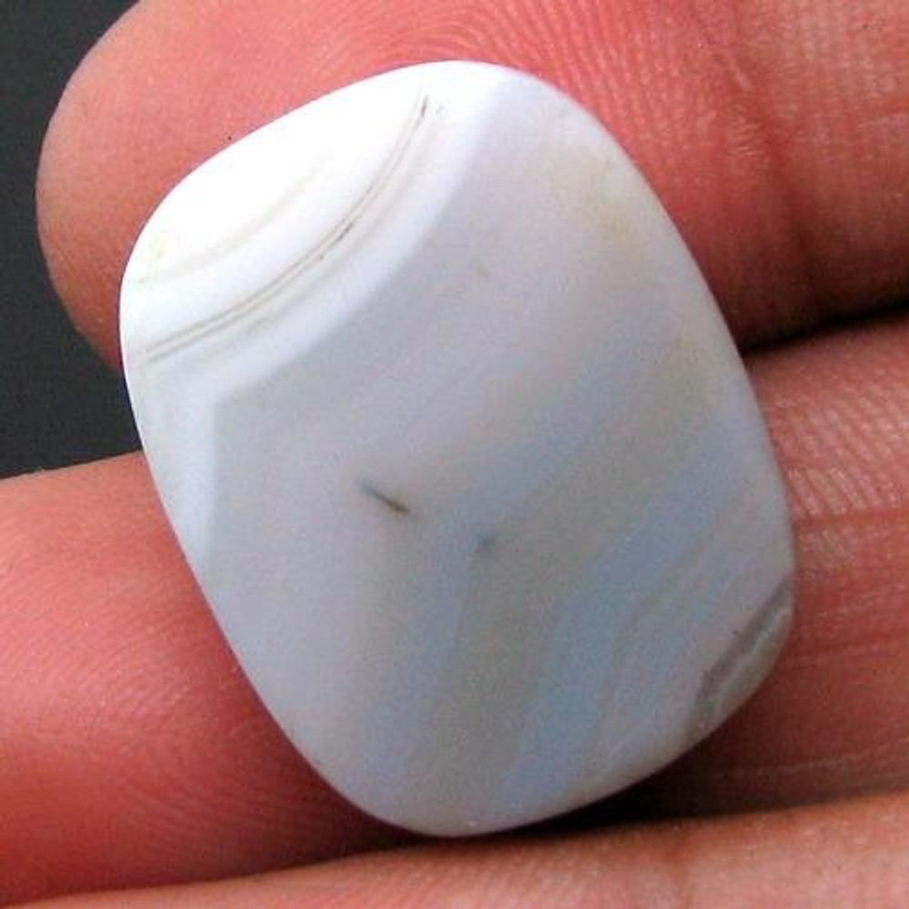 16.1Ct Natural White Agate Cushion Checker Cut Gemstone