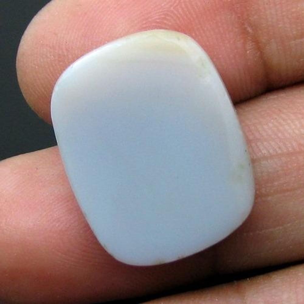 16Ct Natural White Agate Cushion Checker Cut Gemstone