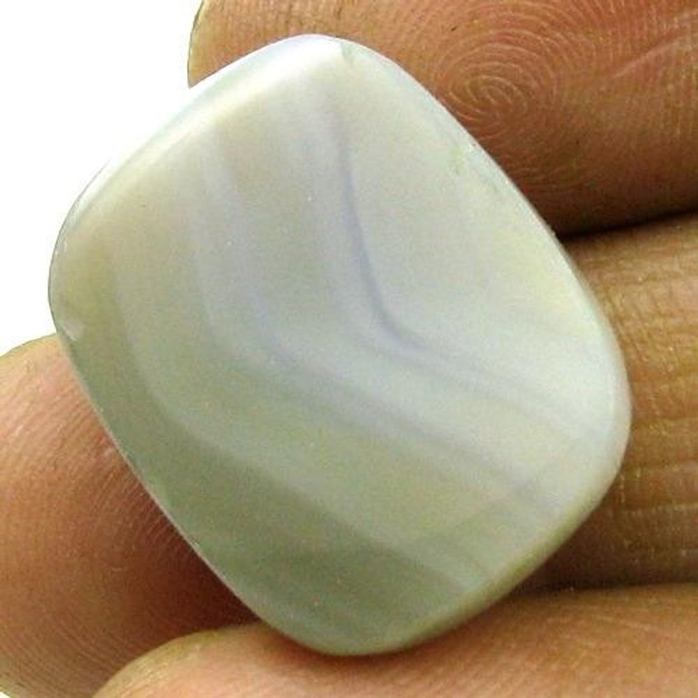 Certified 17Ct Natural White Agate Cushion Checker Cut Gemstone