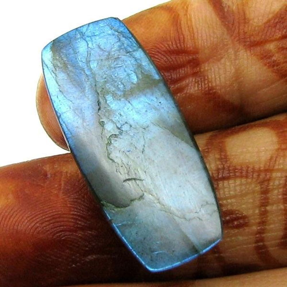 Top Fire Play of Colors 15.7Ct Natural Labradorite Cushion Cabochon Gemstone