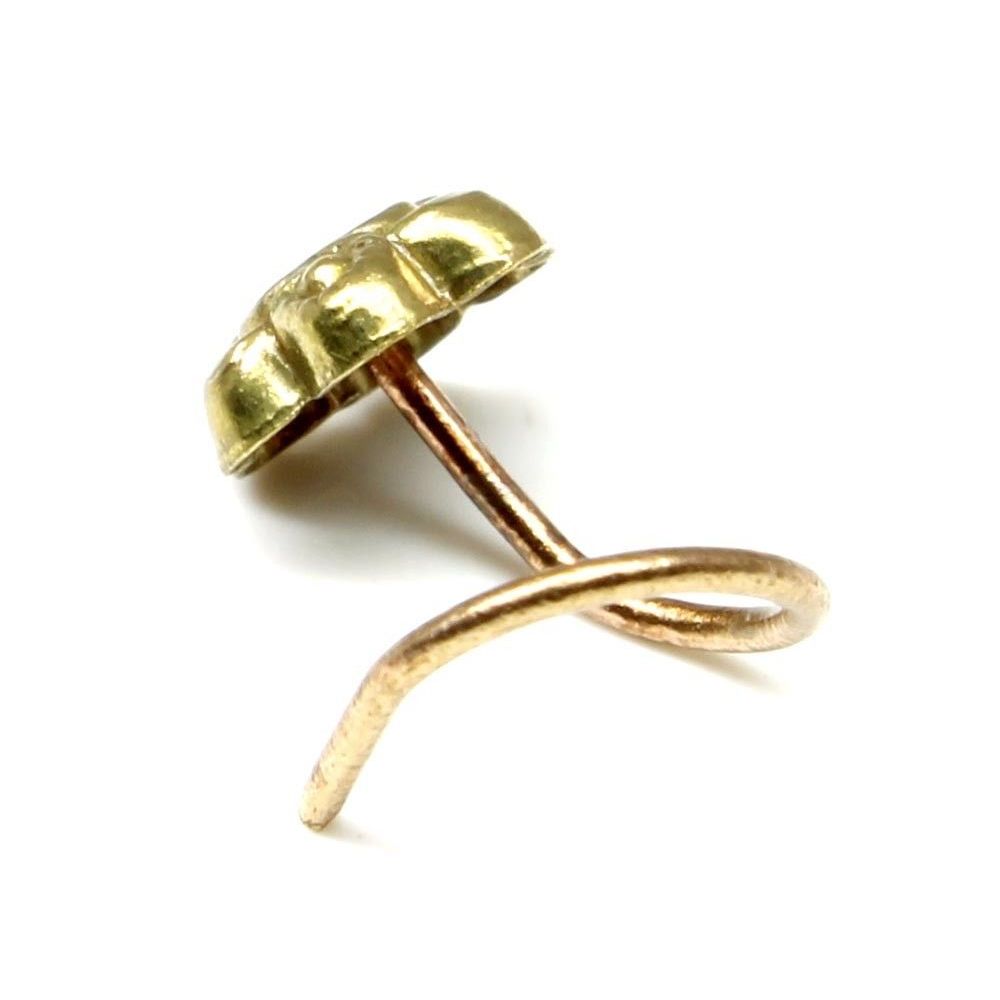 Antique gold finish nose ring nose stud l bend