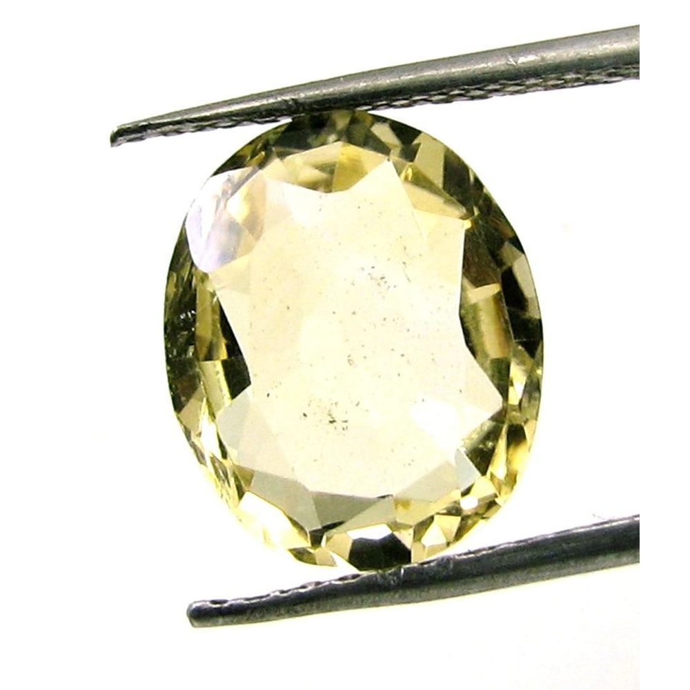 3.55Ct Natural Light Yellow Citrine (Sunella) Oval Cut Gemstone