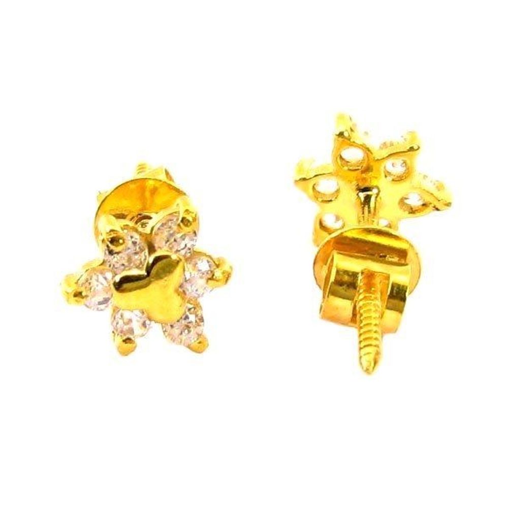 14k Solid Real Gold Screw Back Earrings