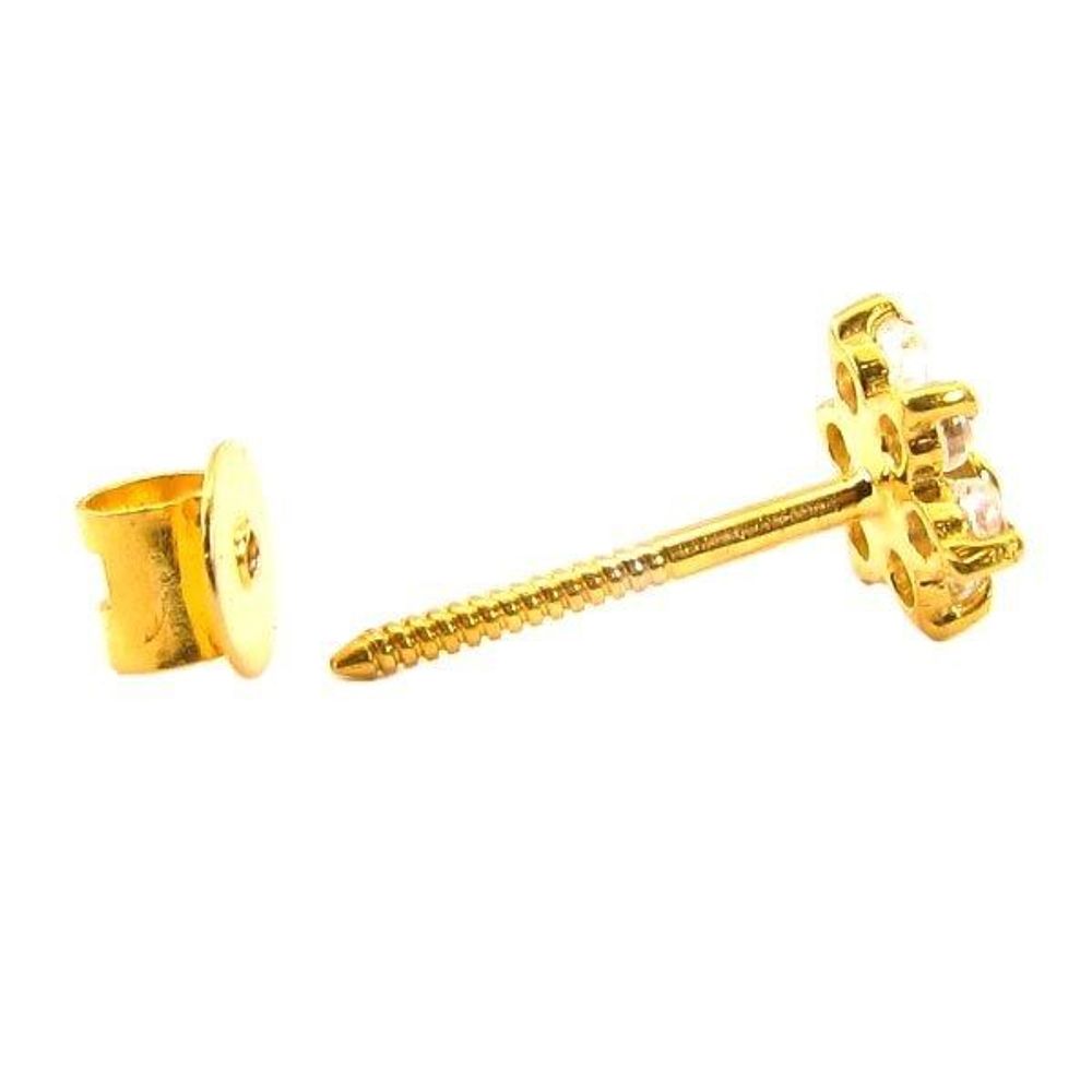 14k Solid Real Gold Screw Back Earrings