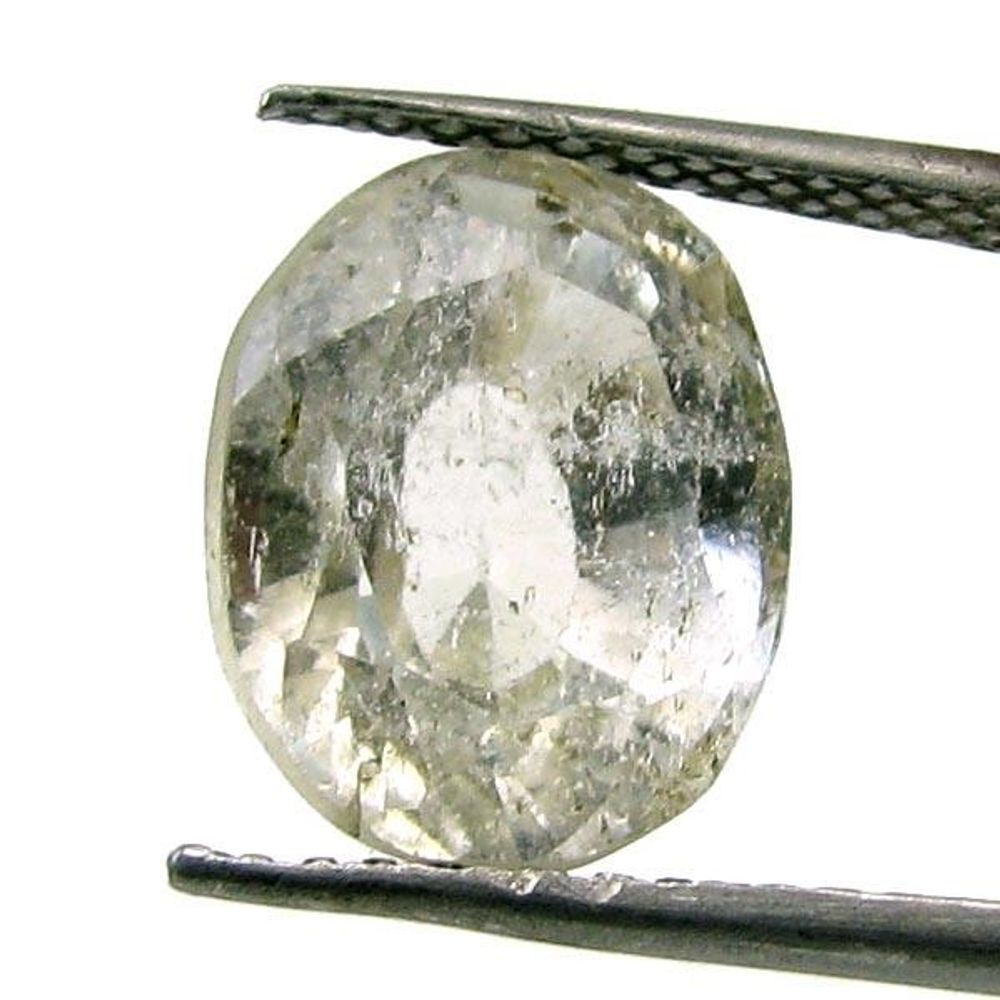 7.4Ct Natural White Topaz Oval Faceted Gemstone