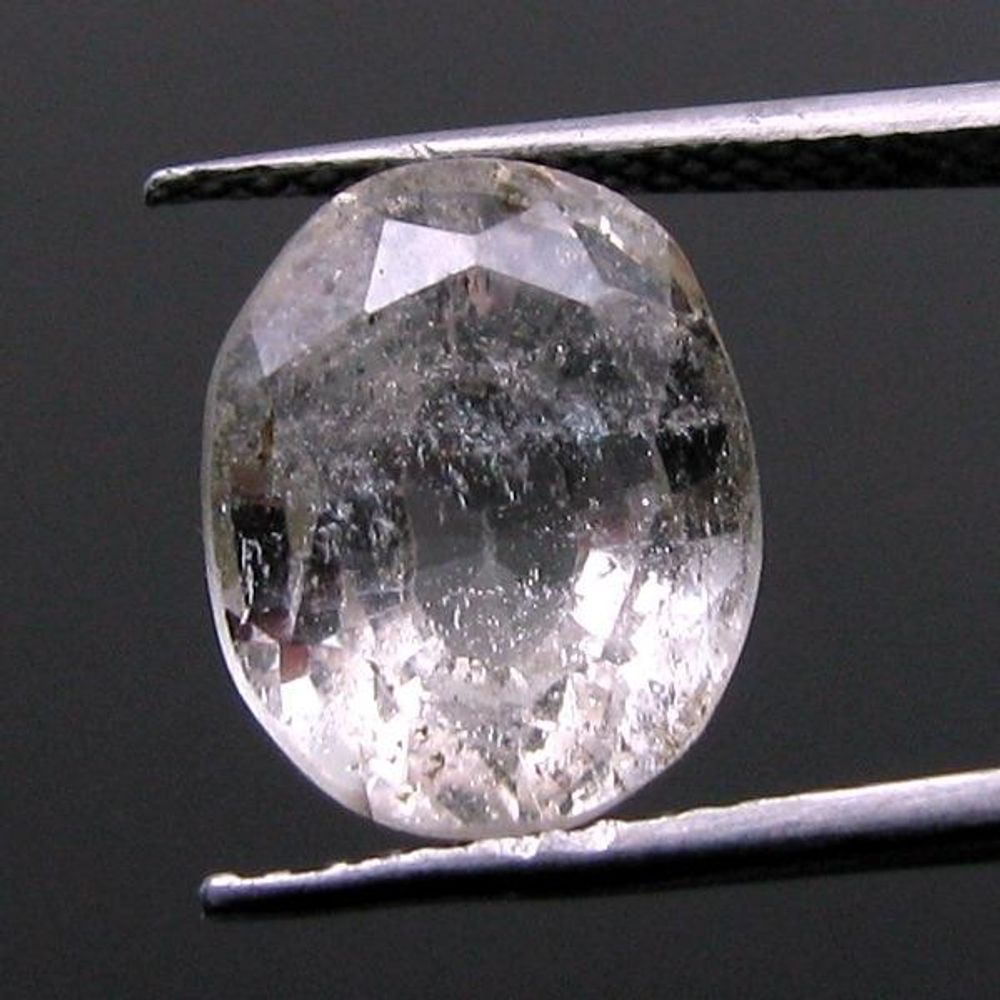 7.4Ct Natural White Topaz Oval Faceted Gemstone