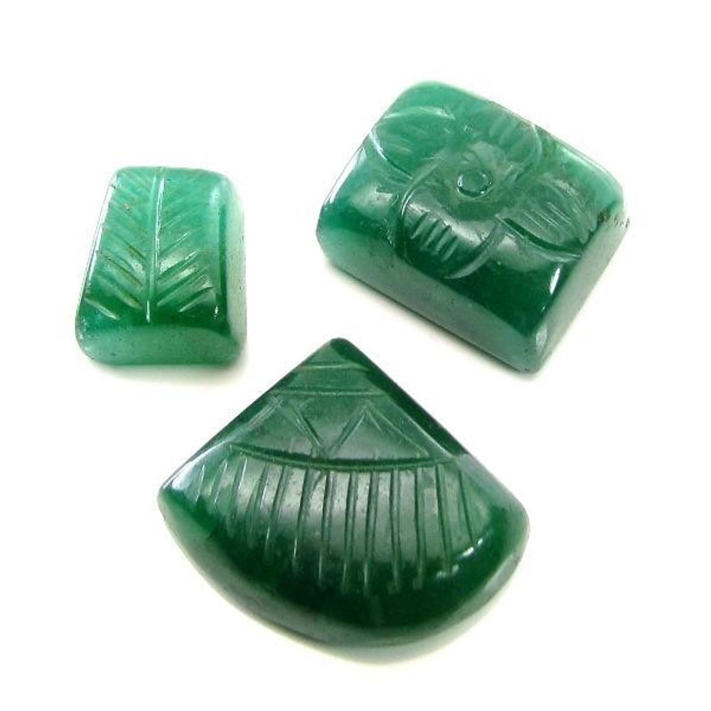 149Ct-3pc-Lot-of-Green-colored-Natural-Quartz-Gemstone