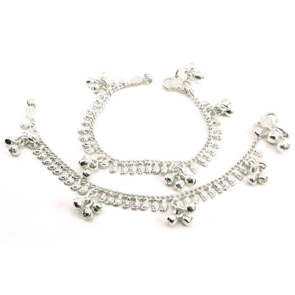 Kids-Children's-Anklets-(Pajeb)-Ankle-Bracelet-in-Real-Solid-Silver-6.7"