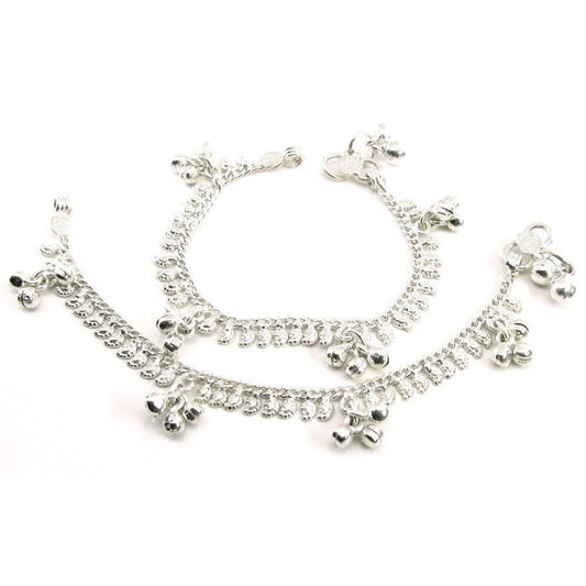 Kids-Children's-Anklets-(Pajeb)-Ankle-Bracelet-in-Real-Solid-Silver-6.7"