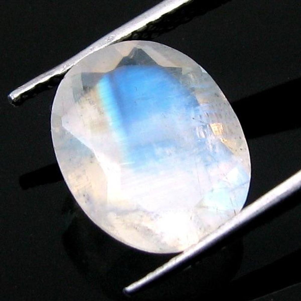 Certified 3.65Ct Natural Rainbow Moonstone Labradorite Feldspar cut Gemstone
