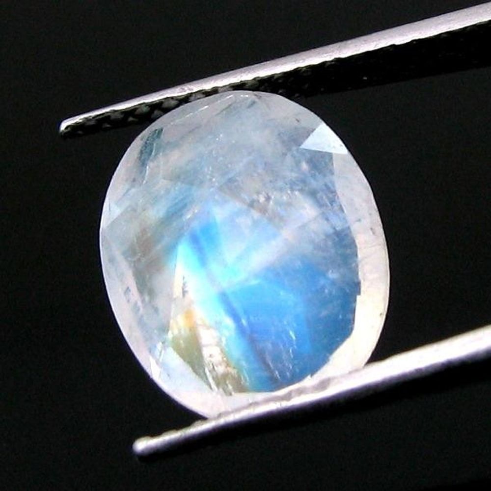 Certified 3.65Ct Natural Rainbow Moonstone Labradorite Feldspar cut Gemstone