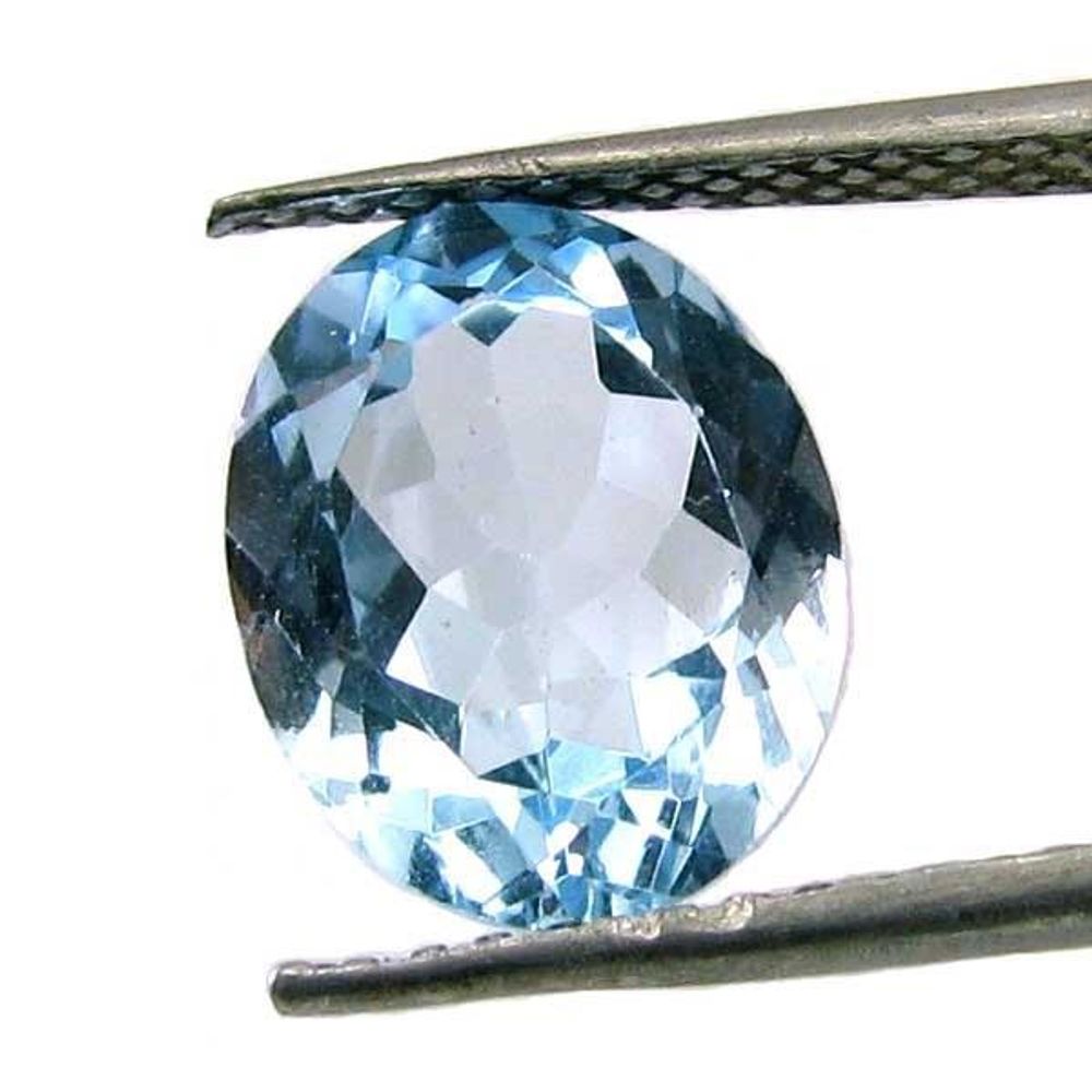 CERTIFIED 4.06Ct Natural Blue TOPAZ Oval Faceted Clear Gemstone