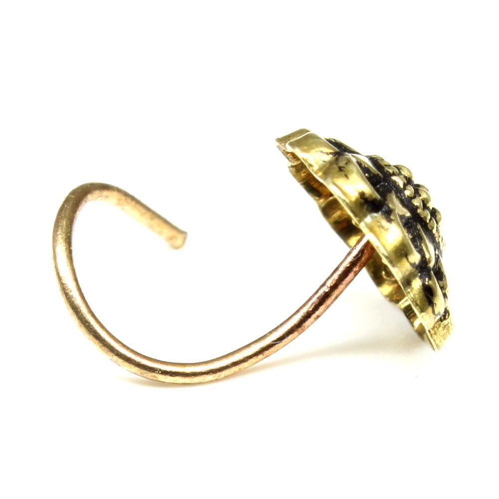 Antique gold finish L bend nose stud