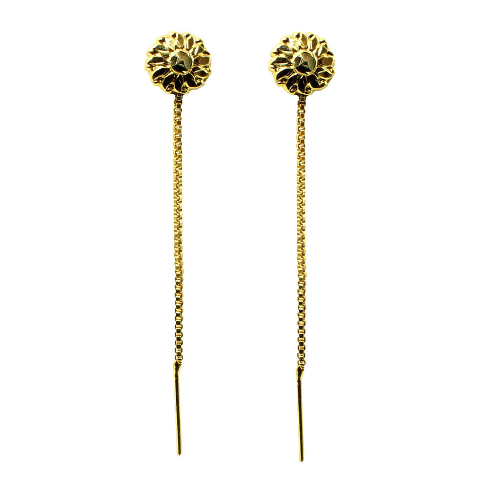 Gold Plated long chain Earrings sui dhaga