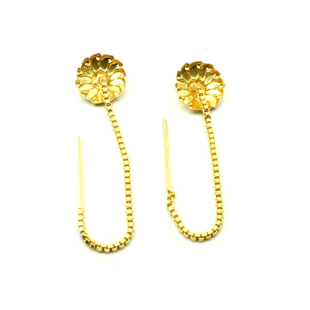 Gold Plated long chain Earrings sui dhaga