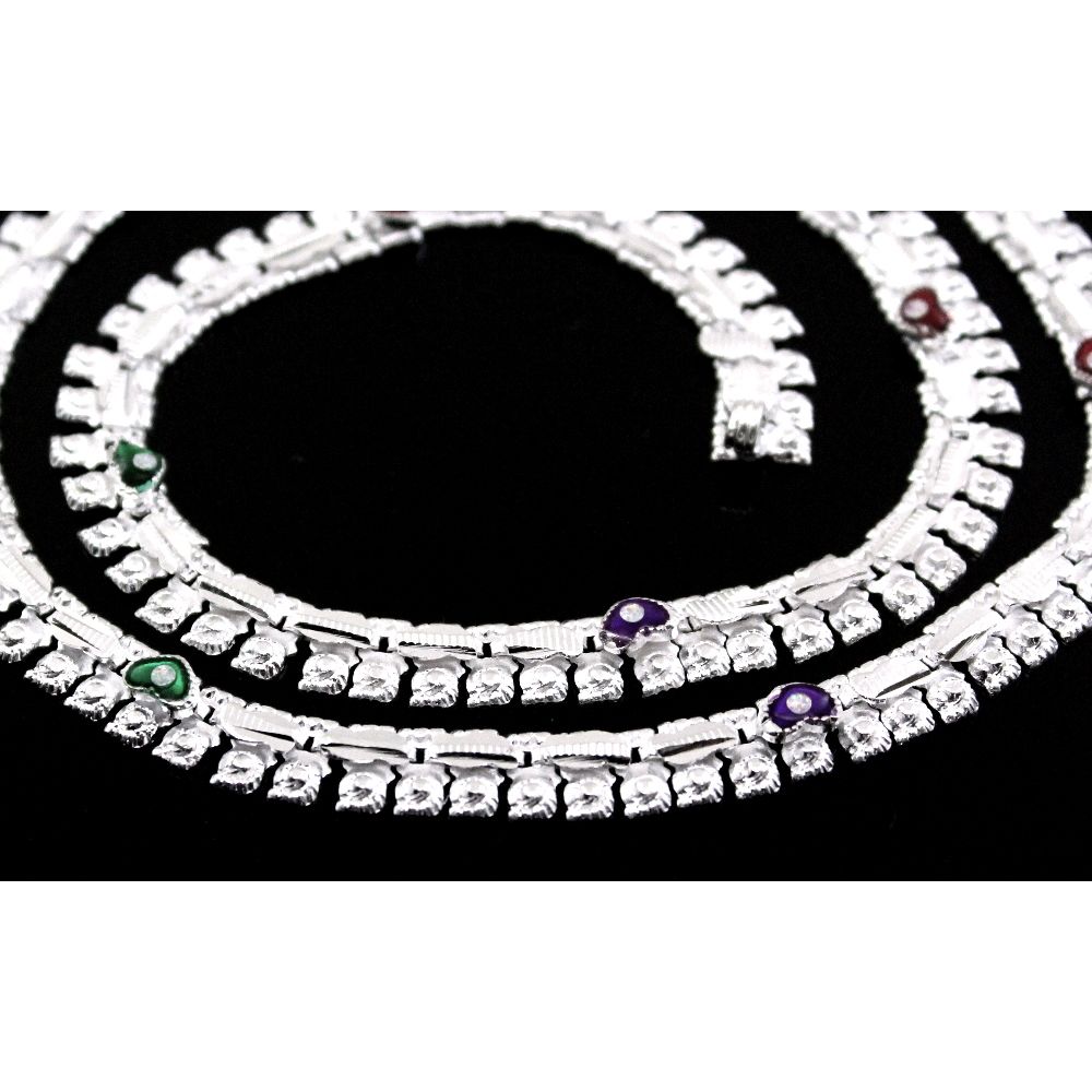 Silver Plated Anklets 10.2"