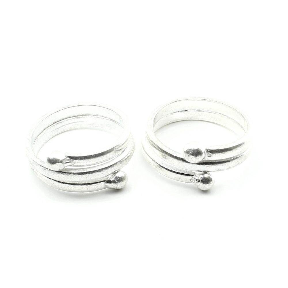 Sterling Silver Toe Rings bichia Pair foot ring