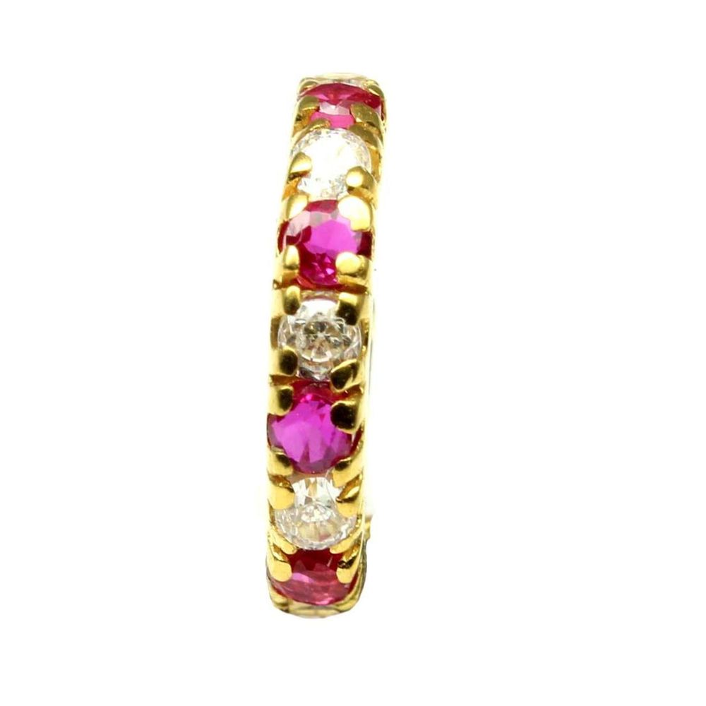 14k Real Gold 20g Nath with pink and white stones