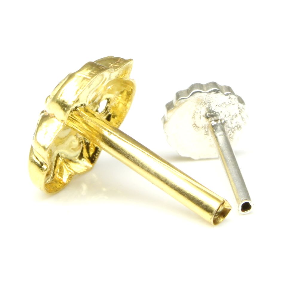 Real Gold Nose stud with push pin
