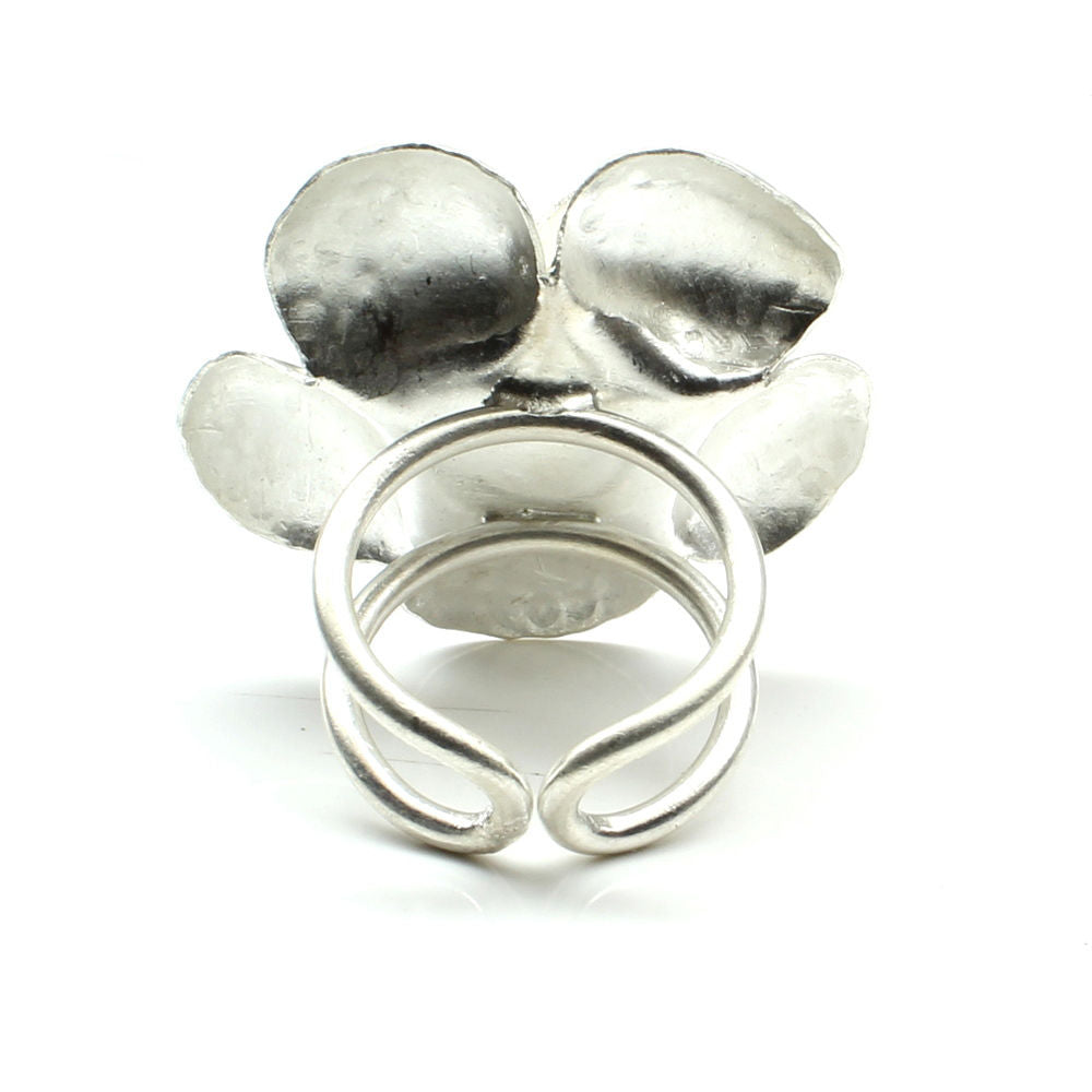 Sterling Silver adjustable Flower Style women Ring