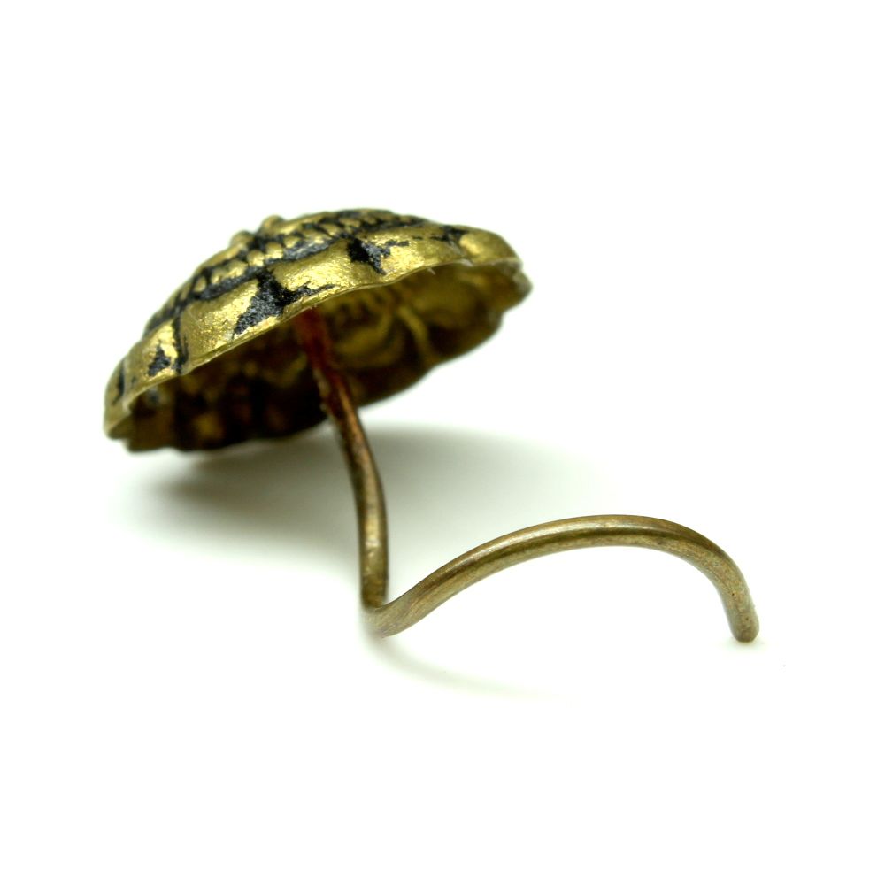 Antique gold finish l bend nose stud
