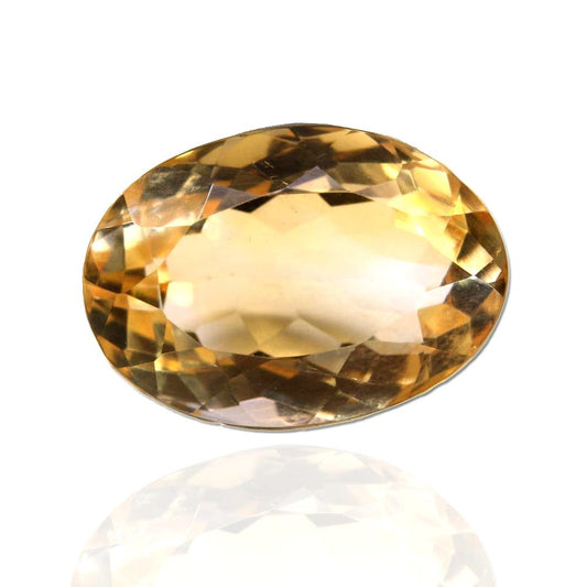 4Ct Natural Yellow Citrine (Sunella) Oval Cut Gemstone