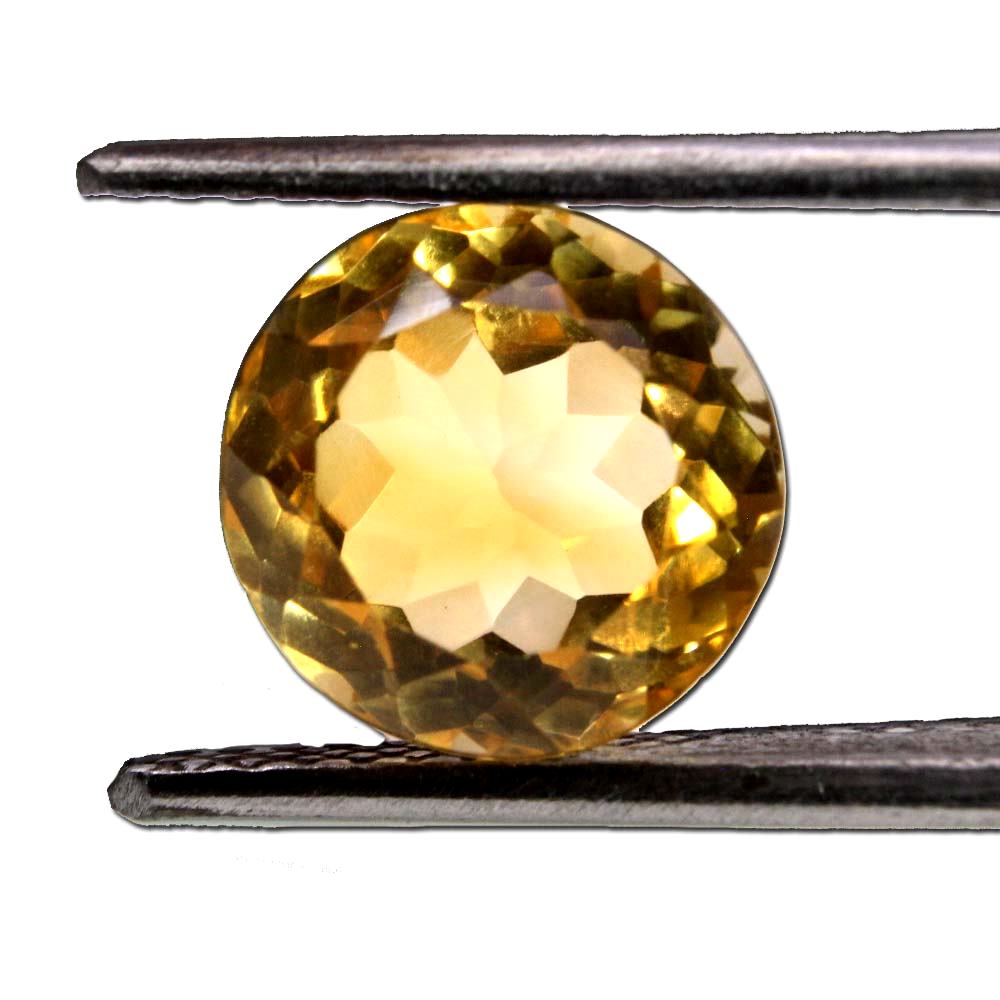 4.4Ct Natural Yellow Citrine (Sunella) Round Cut Gemstone