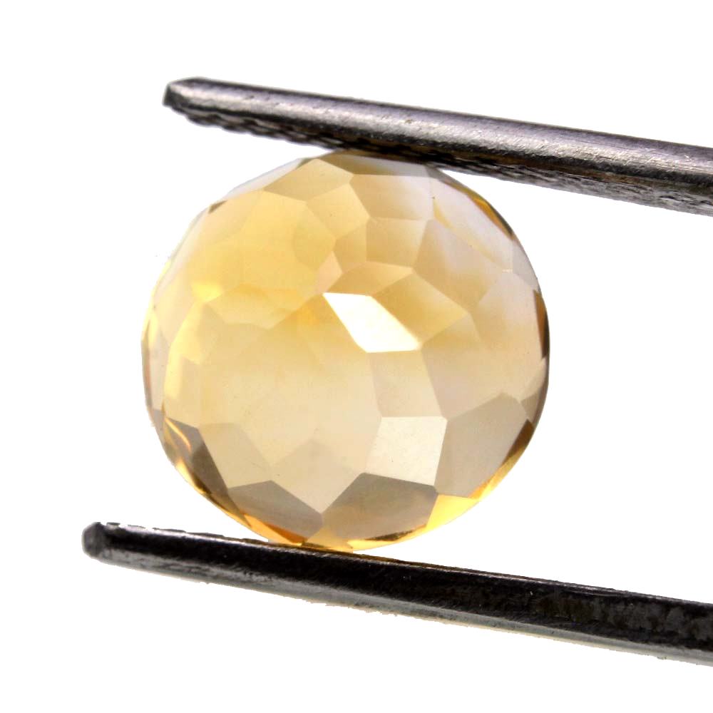 4.4Ct Natural Yellow Citrine (Sunella) Round Cut Gemstone