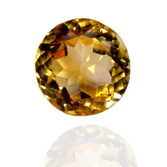 4.4Ct Natural Yellow Citrine (Sunella) Round Cut Gemstone