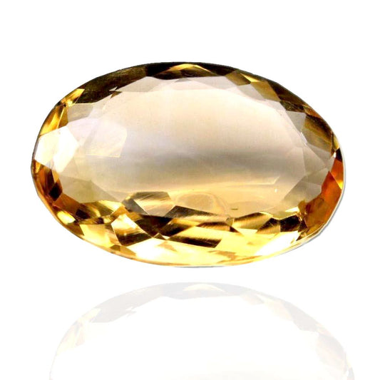 4Ct Natural Yellow Citrine (Sunella) Oval Cut Gemstone