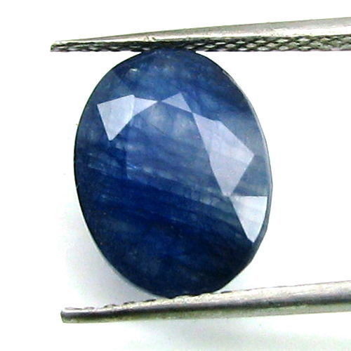 Certified 6.99Ct Natural Blue Sapphire (Neelam) Oval Cut Gemstone
