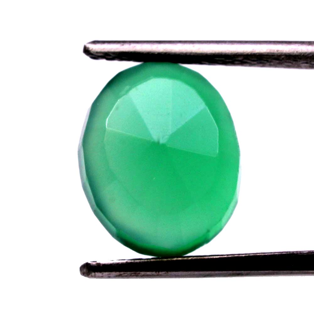 4.3Ct Natural Green Onyx Oval Cut Gemstone