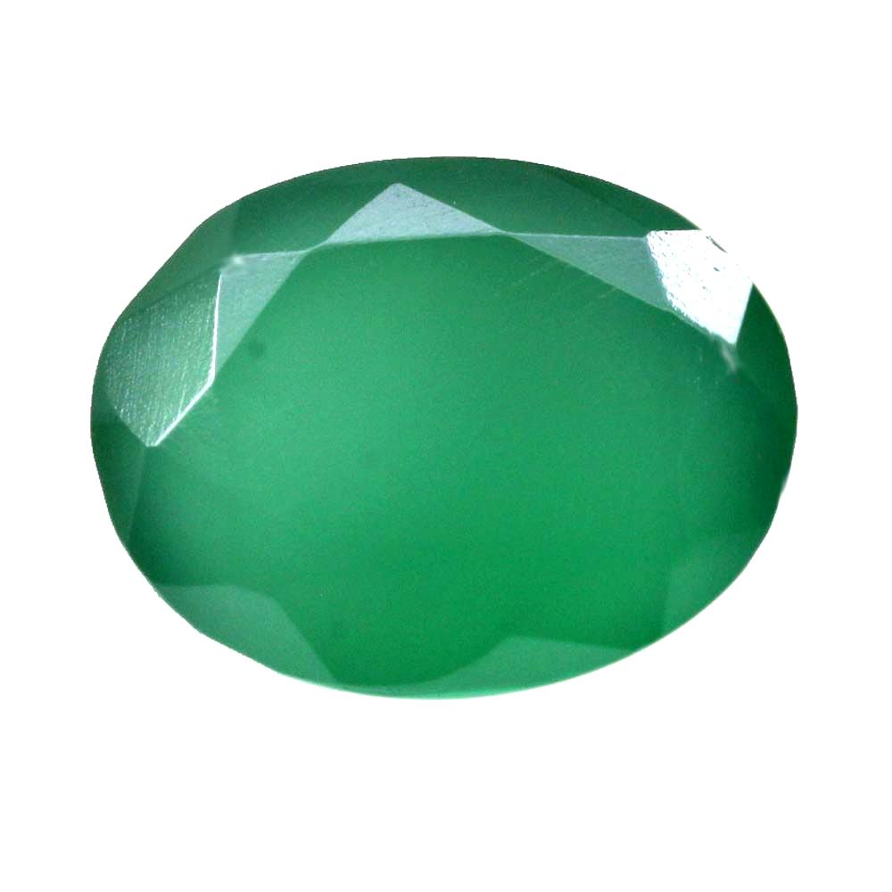 6.1Ct Natural Green Onyx Oval Cut Gemstone