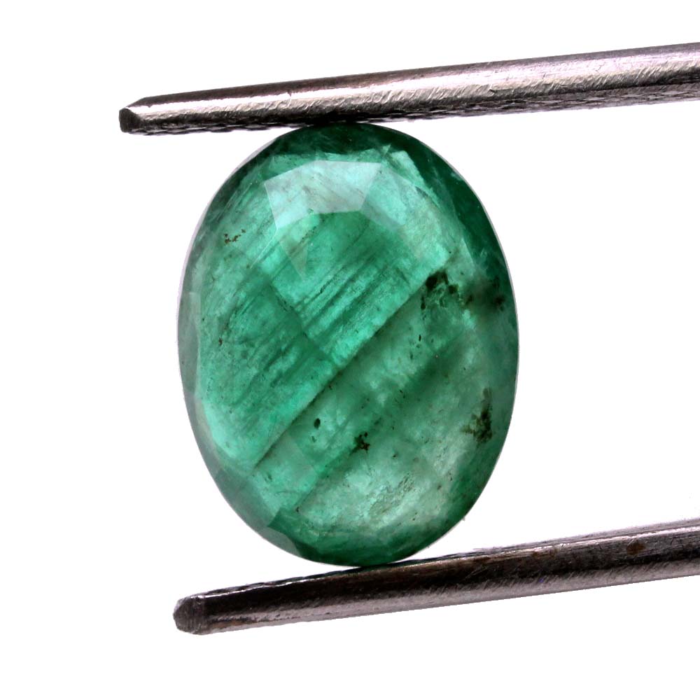 3Ct Natural Green Oval (Panna) Oval Cut Gemstone