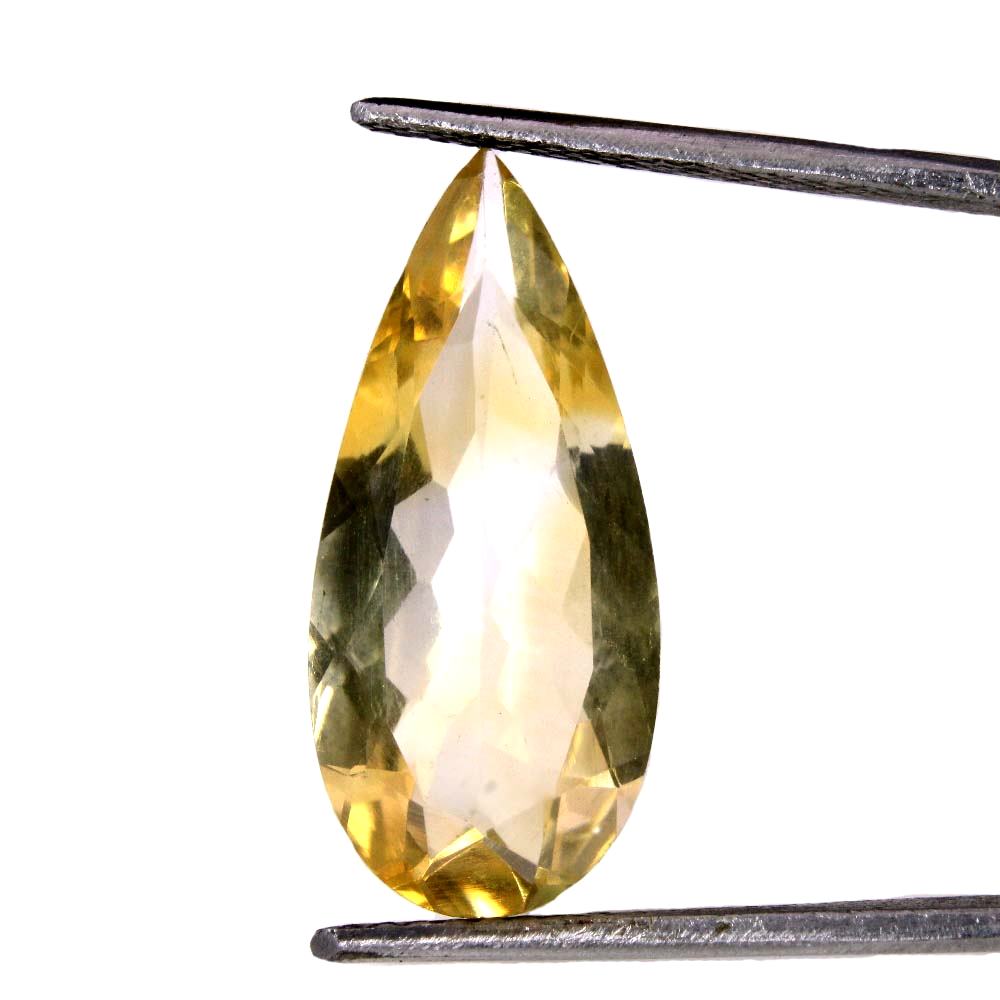 6.6Ct Natural Yellow Citrine (Sunella) Pear Cut Gemstone