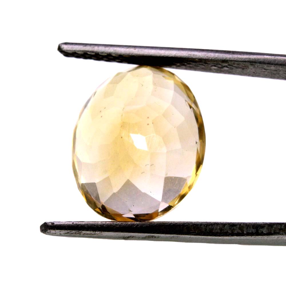 7.2Ct Natural Yellow Citrine (Sunella) Oval Cut Gemstone