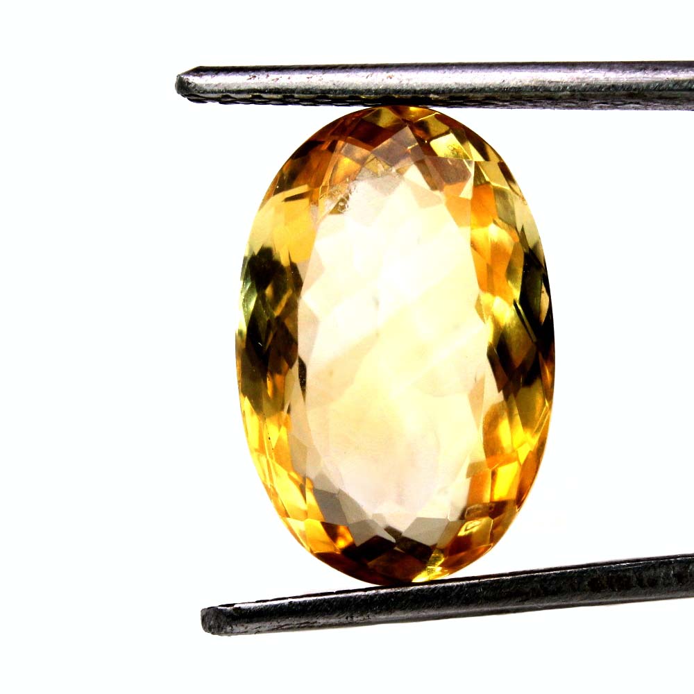 6.9Ct Natural Yellow Citrine (Sunella) Oval Cut Gemstone