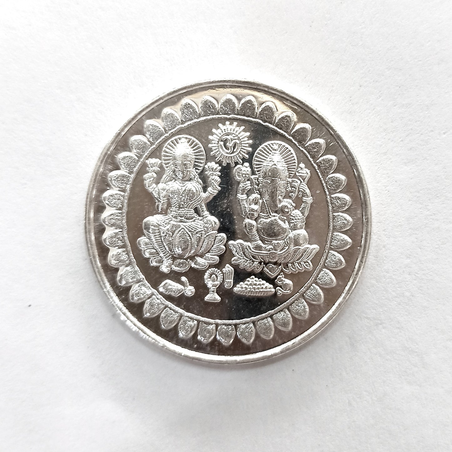 Pure Silver Coin Laxmi Ganesha