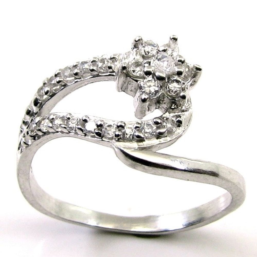 Real-Solid-.925-Sterling-Silver-Ring-CZ-Studded-Platinum-Finish-L2