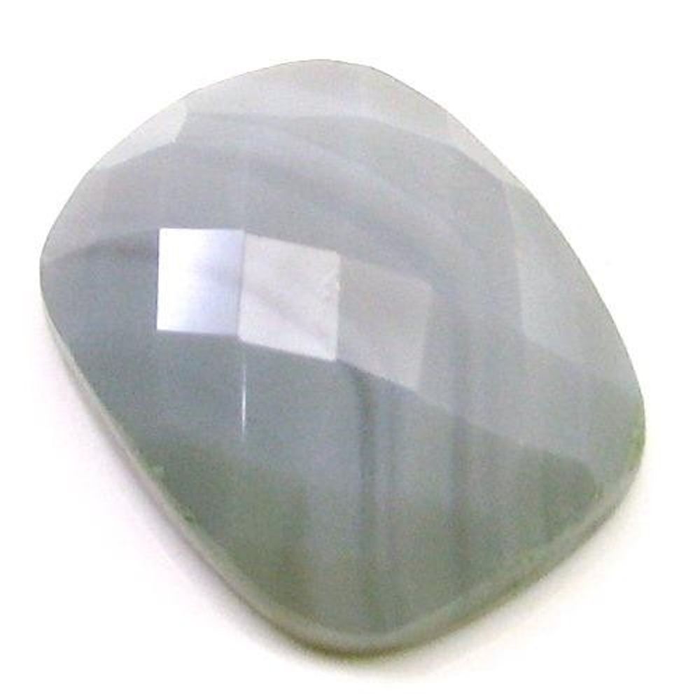 Certified-17Ct-Natural-White-Agate-Cushion-Checker-Cut-Gemstone